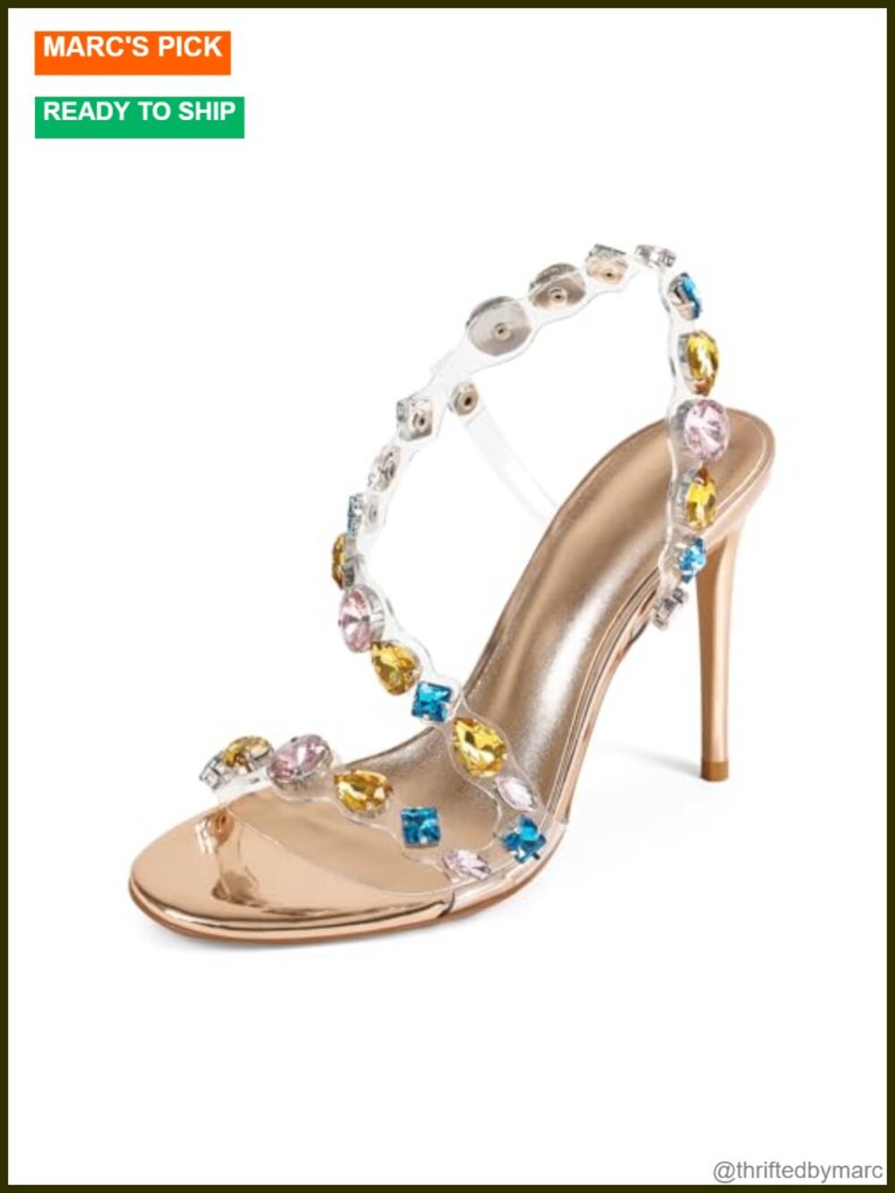 Crystal Rhinestone Wrap-Around High Heel Sandals 4-inch Stiletto Open Toe Faux